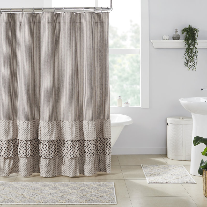 Rideau de douche simple 100% coton Bahari