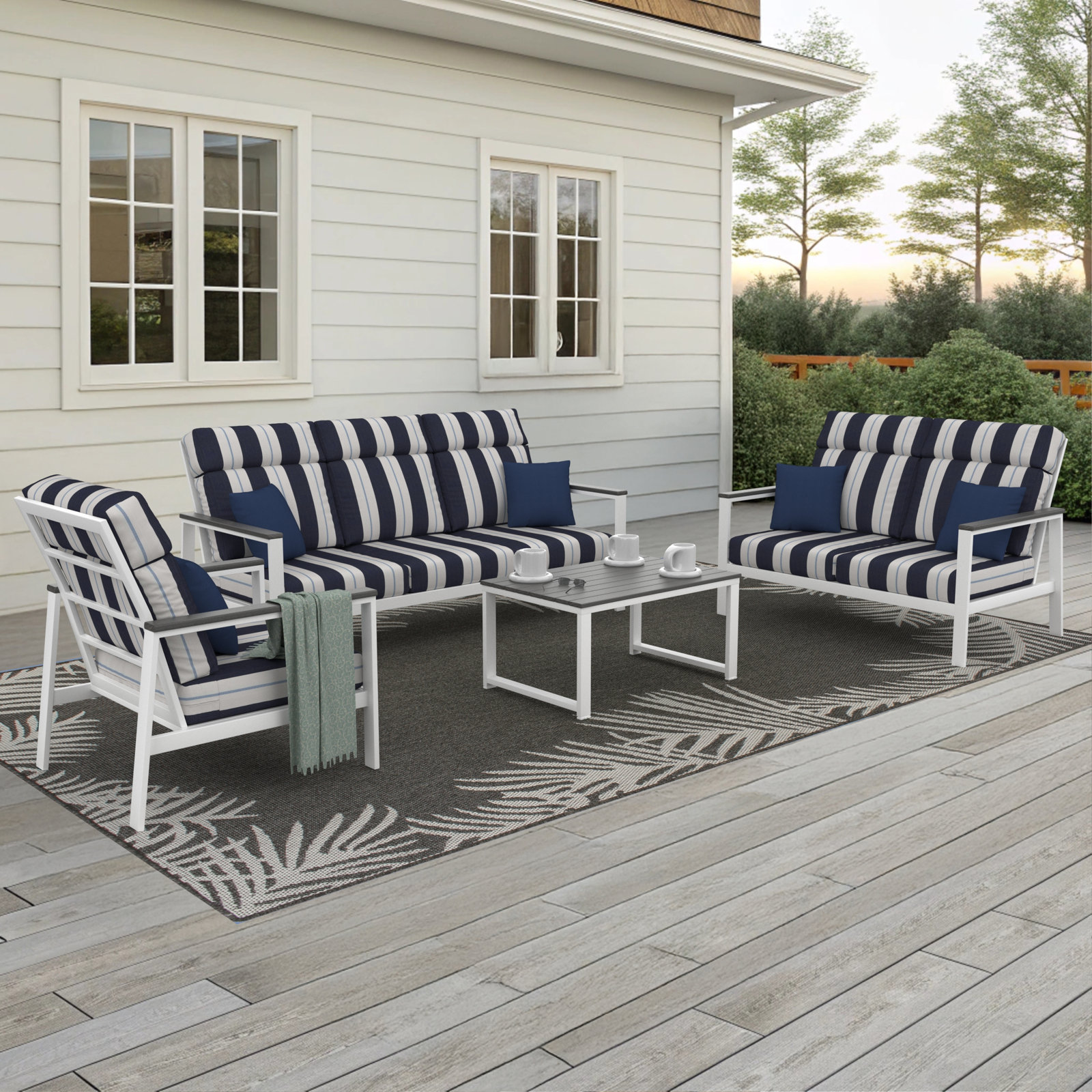 Townsend 6-Person Sunbrella® Patio Seating Group, Rrelate Harbor, Gray