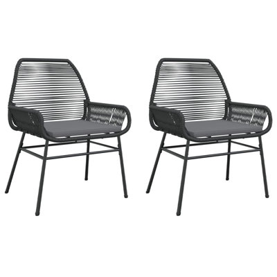 Chaises de patio 2 pièces avec coussins poly rotin