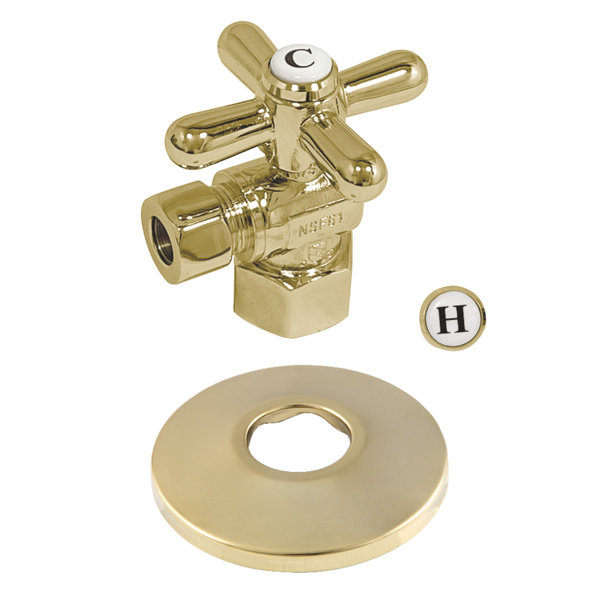 Valve D'angle Quart De Tour Keeney – Laiton, 1/2 Po X 3/8 Po, à Compression, Neuve