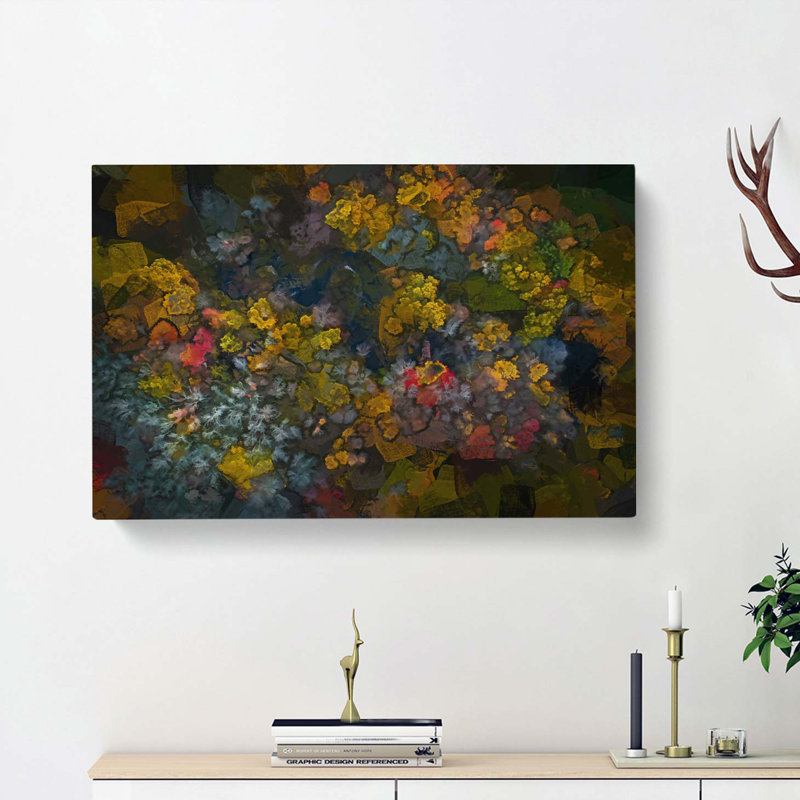 River Through An Autumn Forest In Abstract - Wrapped Canvas, 40cm H x 60cm W x 3cm D