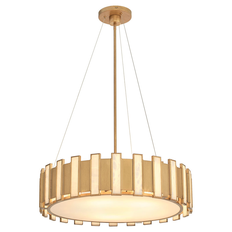 Volterra 5 - Light Steel Dimmable Drum Chandelier