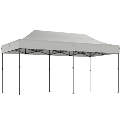 Tente escamotable 10 x 20 pi, abri de jardin portatif instantané UPF50 + blanc