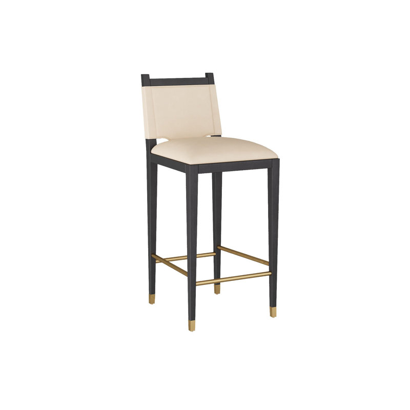 Burdock Bar Stool, Vanilla Leather, Bar Stool (32” Seat Height)