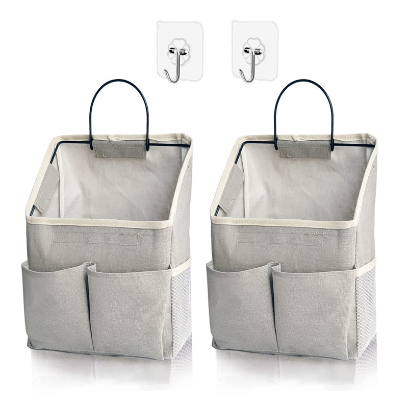 Paquet de 2, sac de rangement mural, sac de rangement mural avec poches (2 pièces), Gris