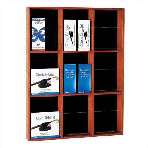 Peter Pepper 38'' H Magazine Rack, Black, Natural Maple