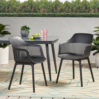 Outdoor Patio Modern Farmhouse Chair Set of 2