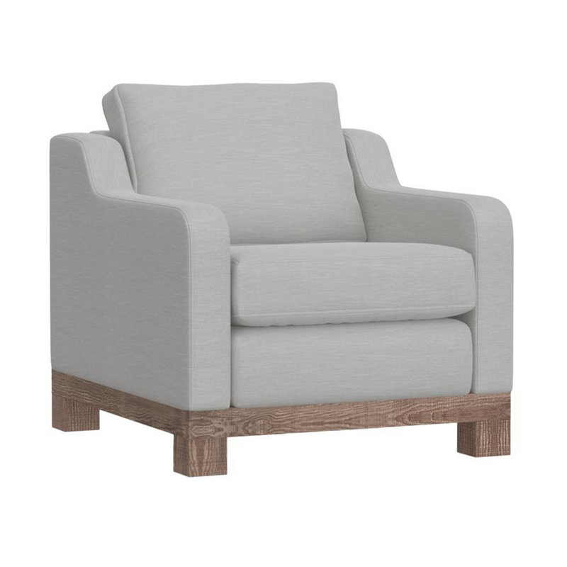 Fauteuil large de 31,75 po Giralda Casoni, Tissu beige 161