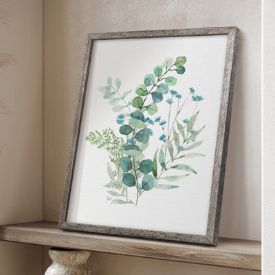 «Blue Mist Eucalyptus I», reproduction encadrée - bois massif 48637