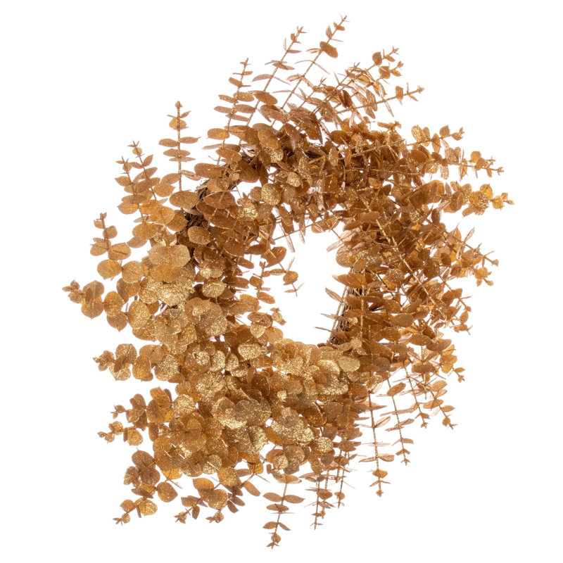 Couronne d'eucalyptus artificiel 24 po, Or