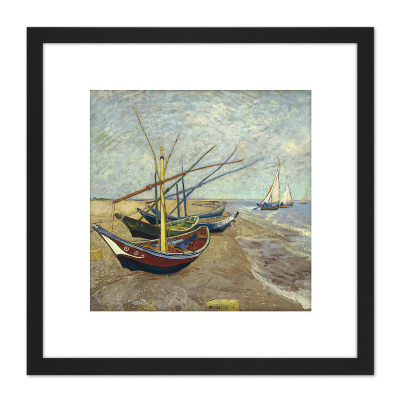 Vissersboten Op Het Strand Van Les Saintes Cropped by Vincent Van Gogh - Single Picture Frame Painting