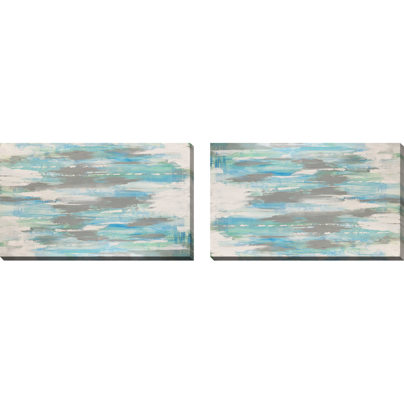 «Blue Gaze» (carré) - impression de 2 pièces, Toile tendue, H 18 po x l 60 po x P 1 po