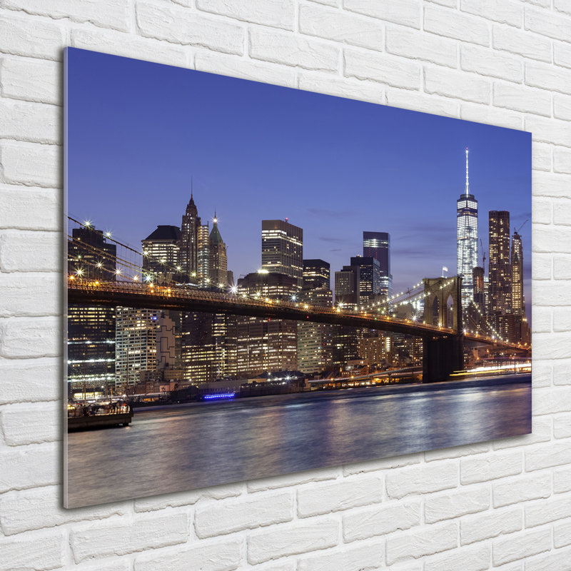 Manhattan By Night - Unframed Art Prints on Glass