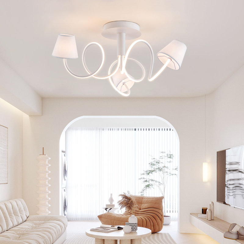 Buckins Linen LED Semi Flush Mount