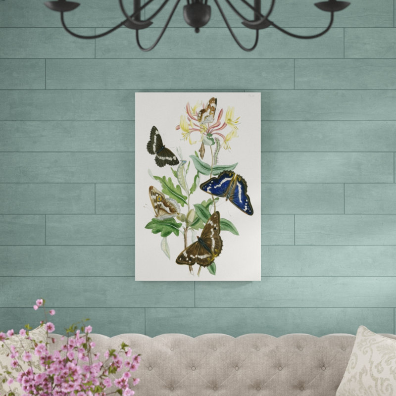 British Butterflies I - Painting on Canvas, 91cm H x 61cm W, Wrapped Canvas