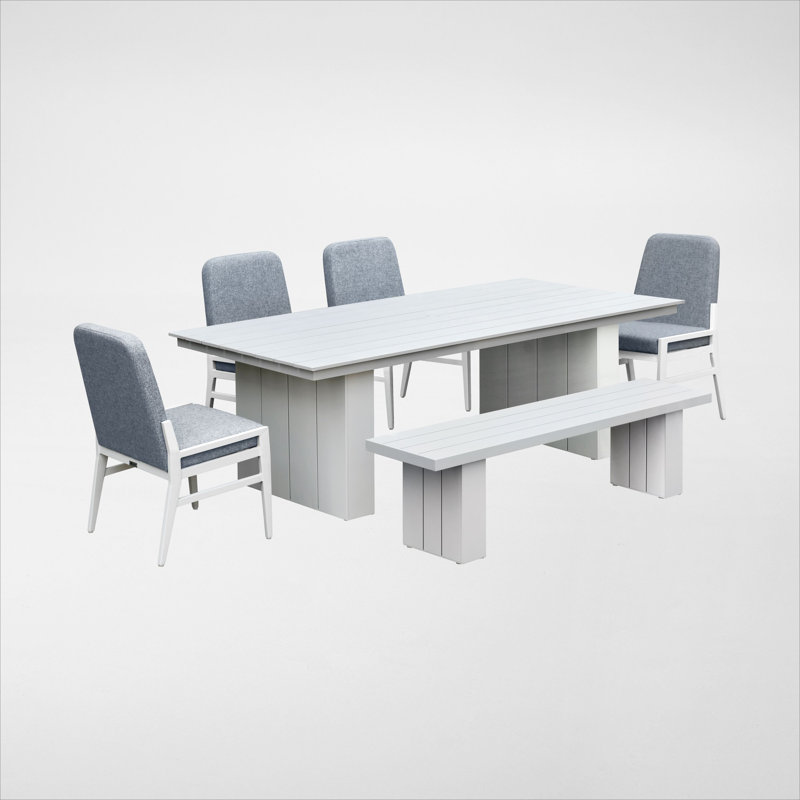 Ensemble repas 6 pièces avec banc et chaises rembourrées Vontrell
