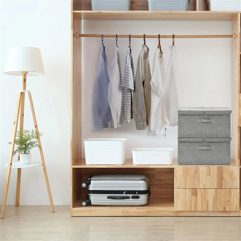 Storage Boxes Fabric 50x30x25 cm, Light Grey