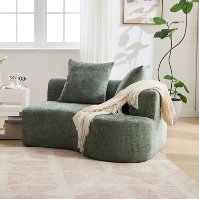 Chaise longue rembourrée incurvée sans siège requise