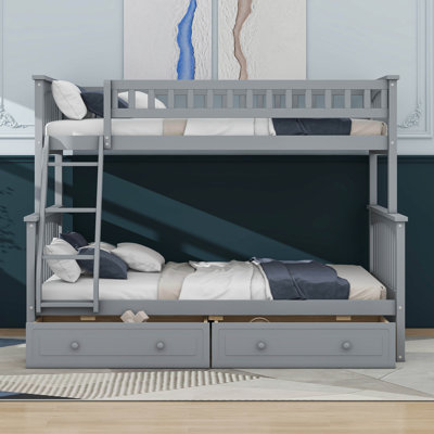 Twin Over Full Bunk Bed With Storage Drawers