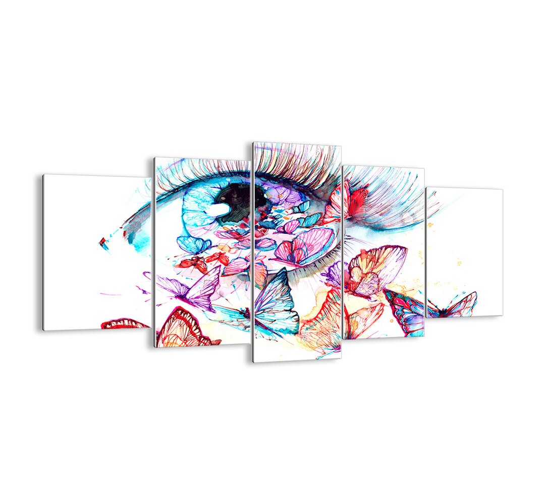 5-tlg. Glasbilder-Set - Grafikdruck „Fairy-Tale Eyes Spell”