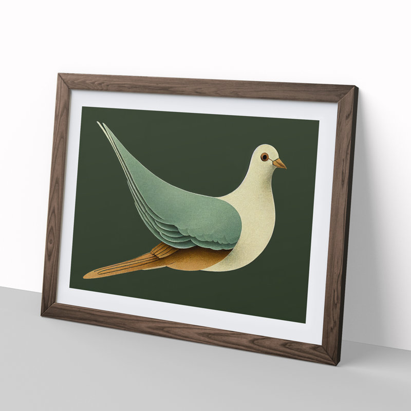 Ingenious Dove Bird 1 Piece Single Picture Frame Wall Art, 34cm H x 46cm W x 2cm D, Walnut