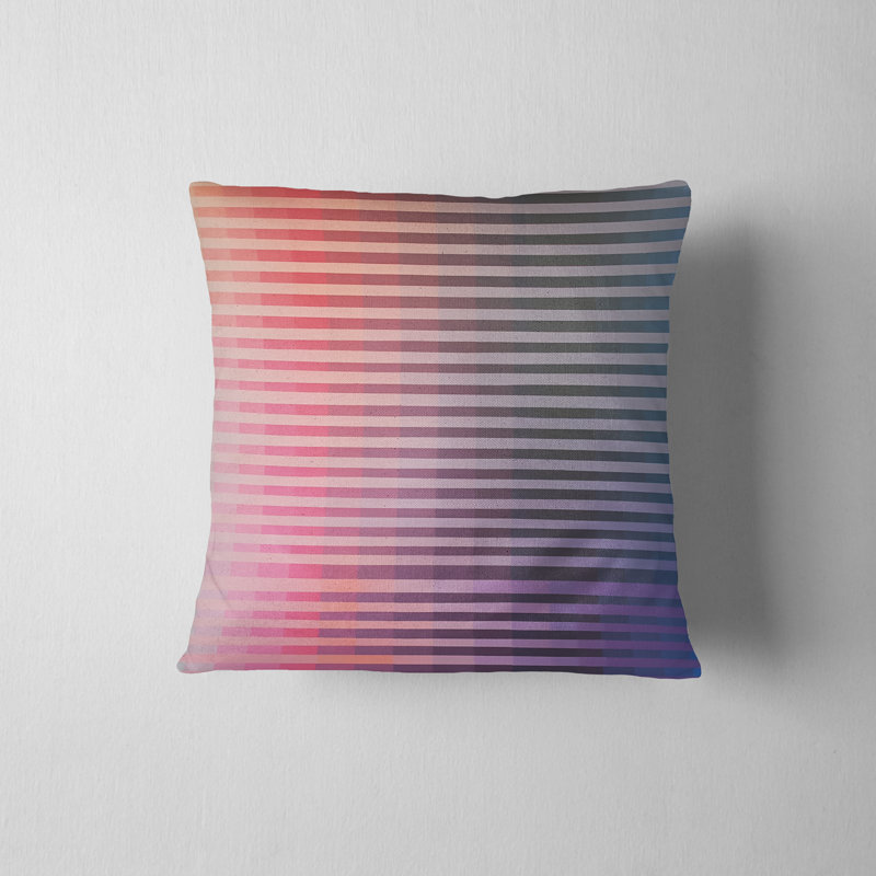 Housse de coussin réversible, H 22 po x l 22 po, Rose / mauve / pois