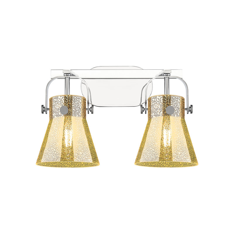 Éclairage pour meuble-lavabo mural 6 po 2 lumières Sidman, Fumée, Chrome poli, Deux lumières