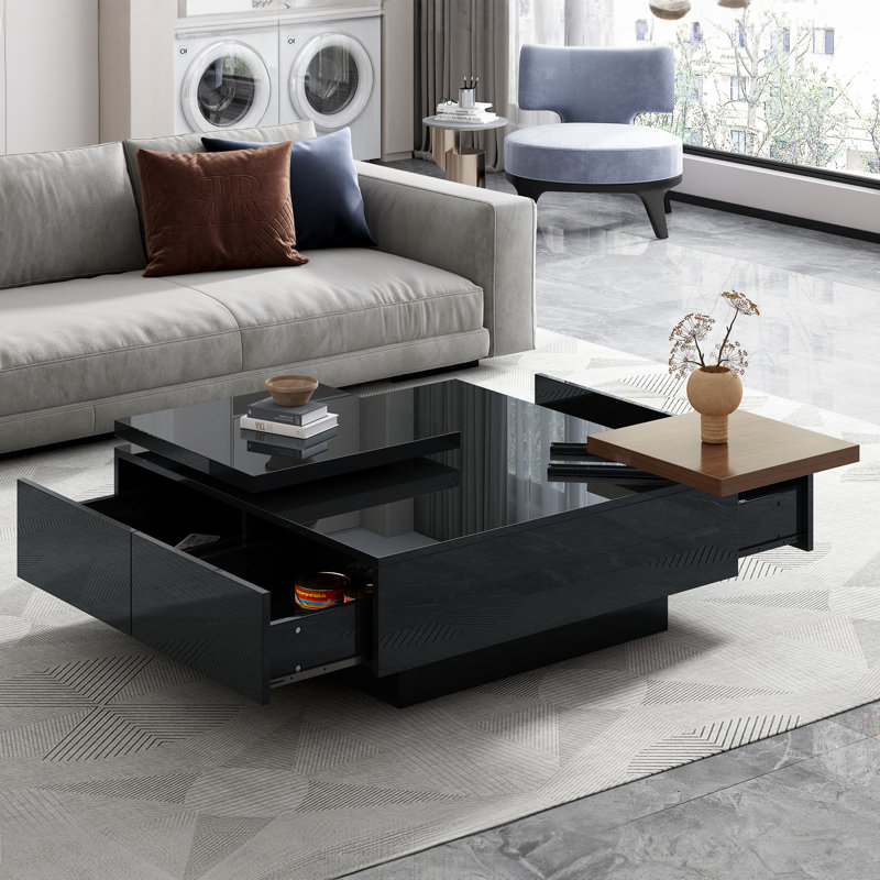 Table basse moderne carrée en bois