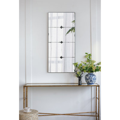 21 x 47 po Miroir mural rectangulaire en verre antique de style traditionnel, décoration murale pour console d'entrée
