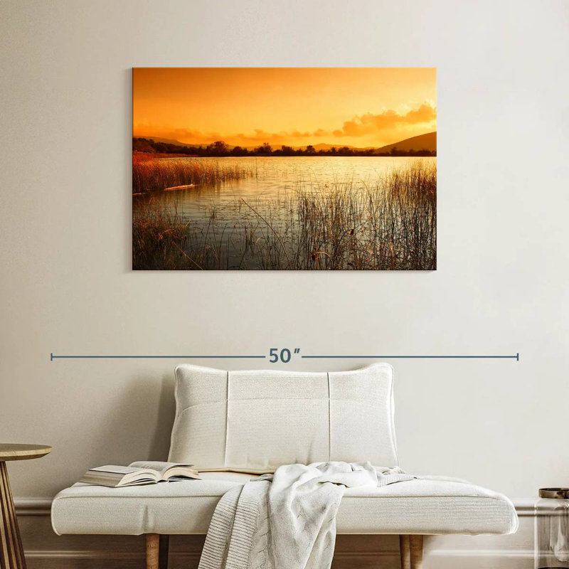 Coucher de soleil sur le lac Alvord, H 26 po x l 39 po