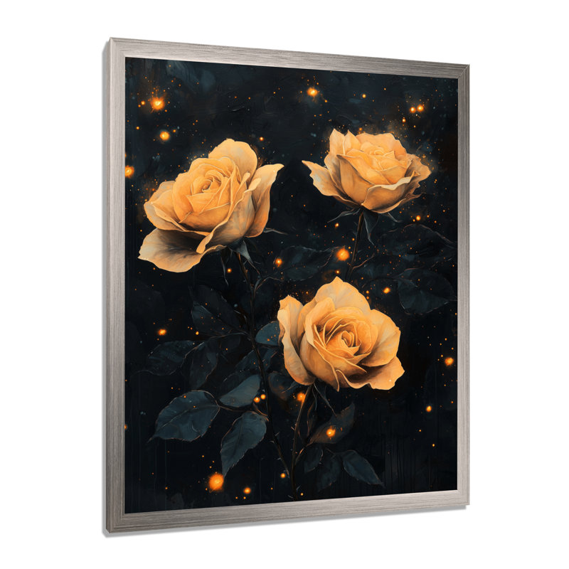 Bowdoin - impressions murales florales, Argent argent, 20" H x 12" W, Reproduction encadrée d'une seule photo