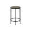 Table d'appoint ronde contemporaine - petite table d'appoint en métal noir avec plateau en stratifié bronze foncé pour le salon, la table de chevet ou la table de bout-1310729576