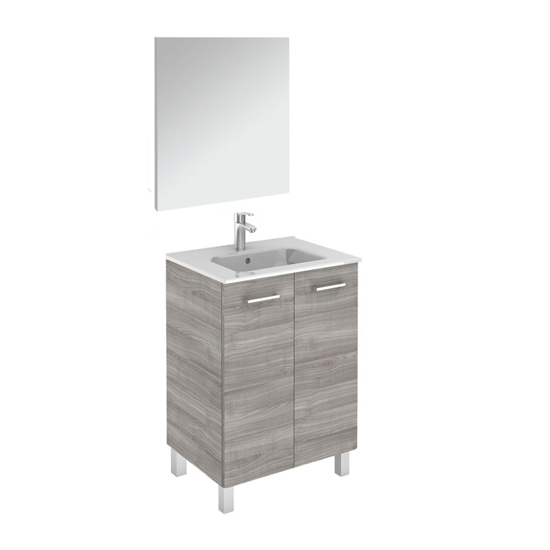 Logic 23.6'' W Single Vanity, Sandy Gray
