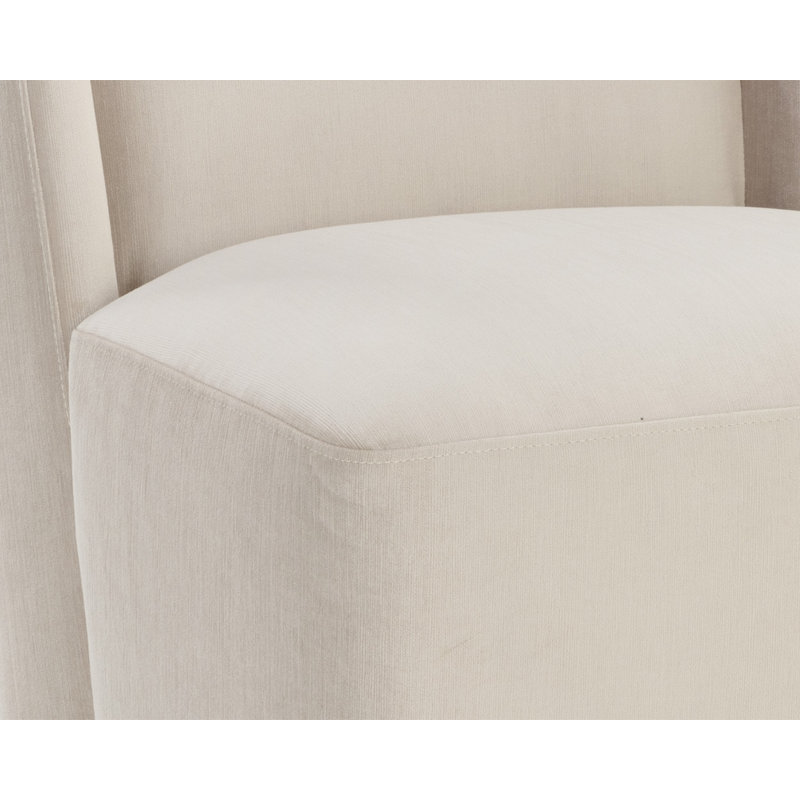 Rylee Unfinished Fabric Wing Back Dining Chair - Taupe, Cream