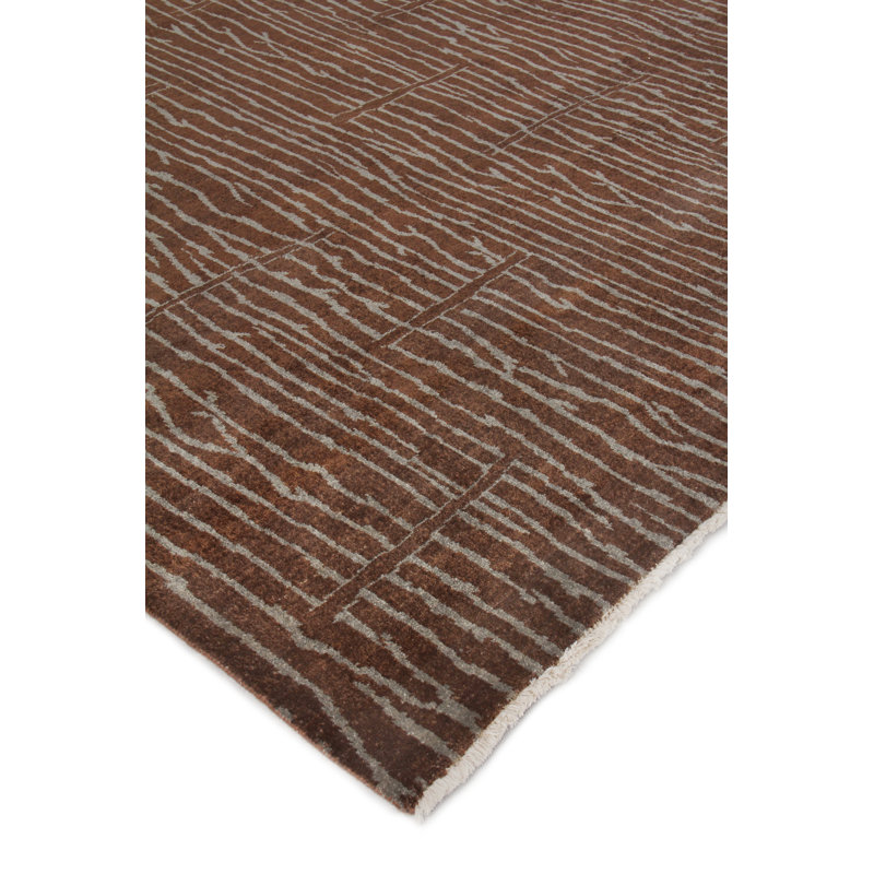 Metropolitan Wool Geometric Area Rug in Brown, Rectangle 9' x 10'