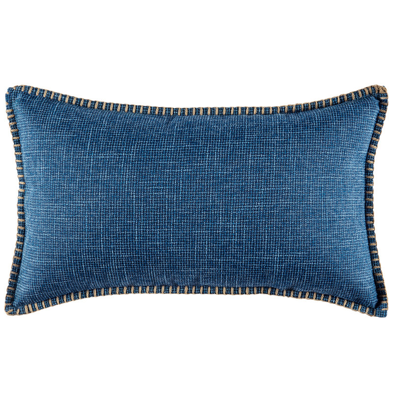 Solid Colour Linen Throw Pillow, Blue