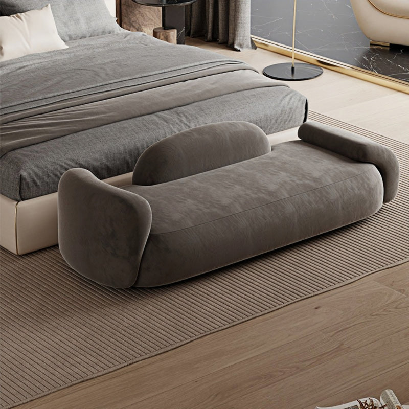 Banc rembourré en mélange de polyester Harnam, H 21,65 po x l 47,24 po x P 19,68 po, Gris