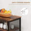 Armoire à vin DEL avec supports en verre pour station de charge, rustique