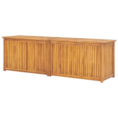 Water Resistant Teak Wood Deck Box in Brown by VidaXL