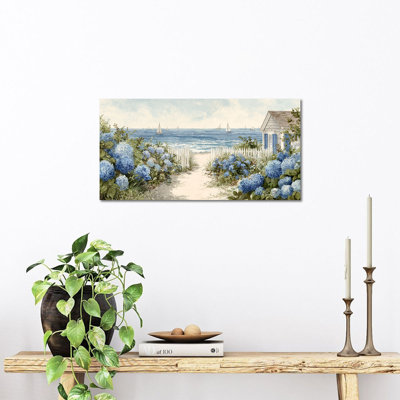  Art mural côtier, art de plage, art mural sur toile de paysage océanique, art mural sur toile de plage pour le salon, art côtier pour les murs, grand prêt à accrocher 20 po x 40 po