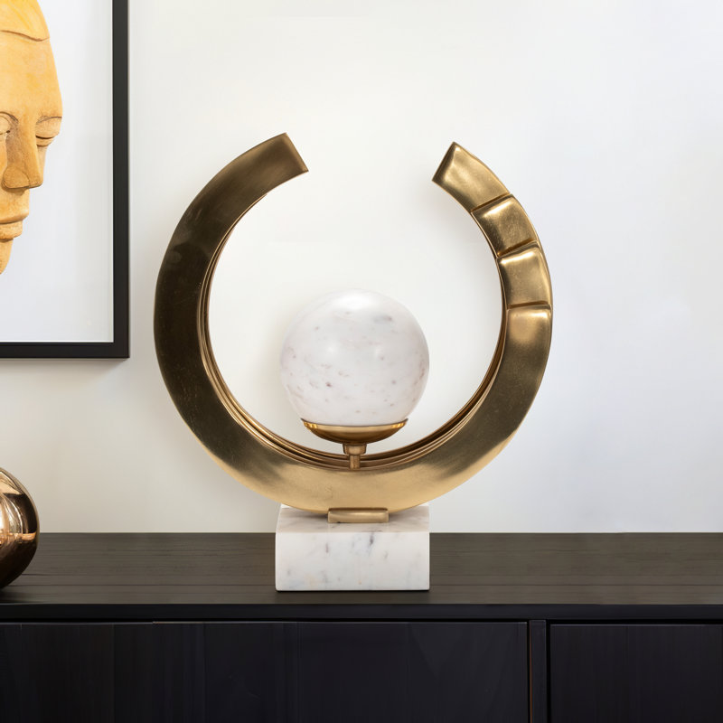 Macalah 15" Larkin Marble Sphere Statuary