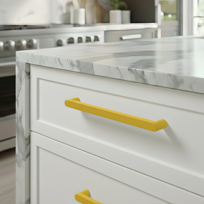 ROUS Hardware - Poignée d'armoire Mid-Century moderne, 3,25 po, tournesol (jaune), 3.25", Tournesol (jaune)