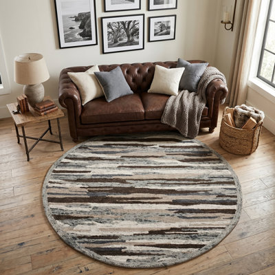 Joolia Hand Tufted Wool Camouflage Indoor Rug