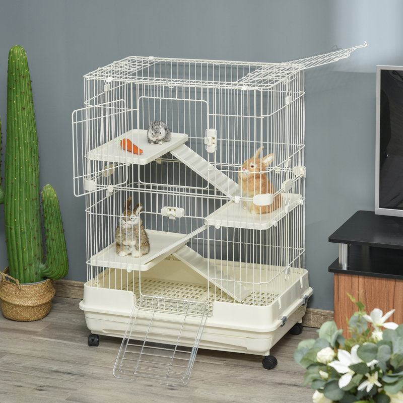 Cage avec rampe Caines Chinchilla, 43.25" H x 32" W x 20.75" D, Noir