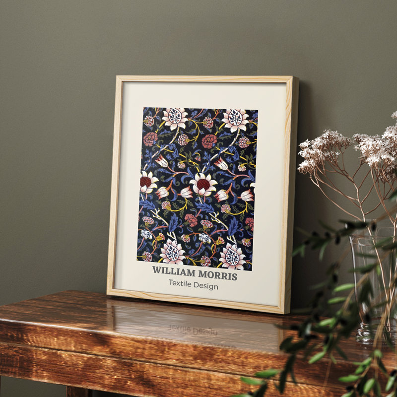 William Morris, reproduction encadrée CXIX, Noir, H 14 po x l 11 po
