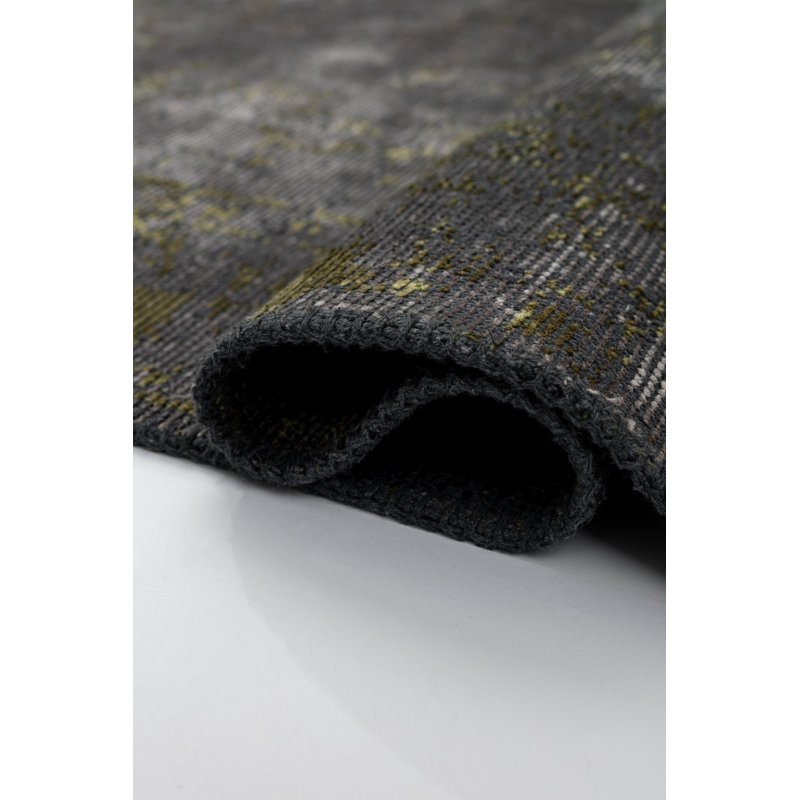 Rapture Dark Gray/Yellow Oriental Luxury Area Rug, Rectangle 7'10" x 11'2"