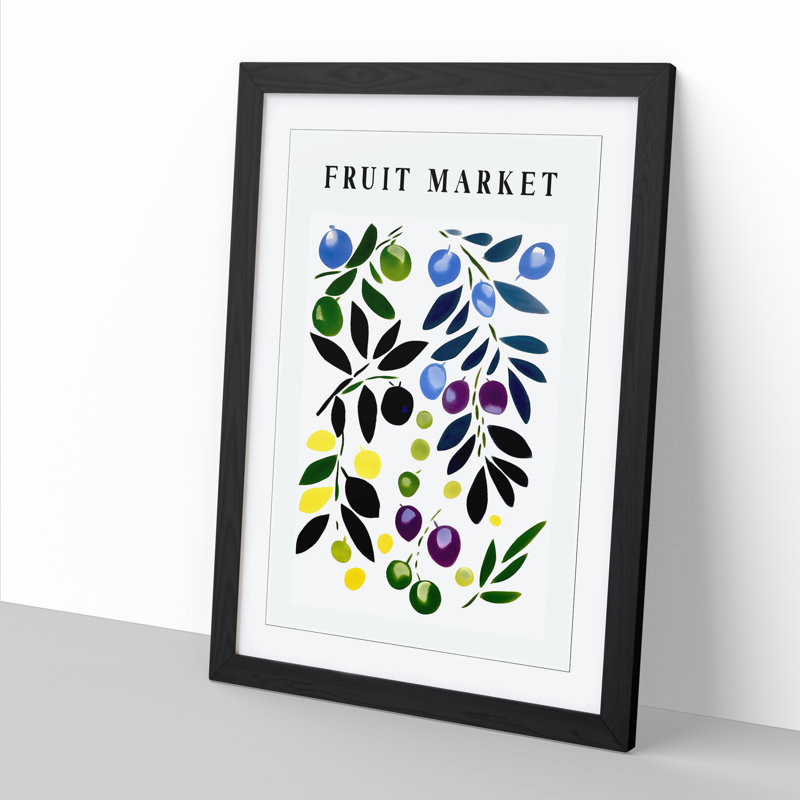 Olives Fruit Market Exhibition Vol.2 - Single Picture Frame Print on Wood, 34cm H x 25cm W x 2cm D