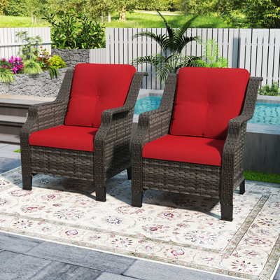 Winningham Wicker Outdoor Lounge Chair（Set of 2）