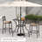 28.5'' Square Bistro Bar Table w/ 2'' Umbrella Hole Silkscreen Glass Tabletop