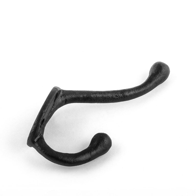 Black Wrought Iron Double Coat Hooks, Set of 2